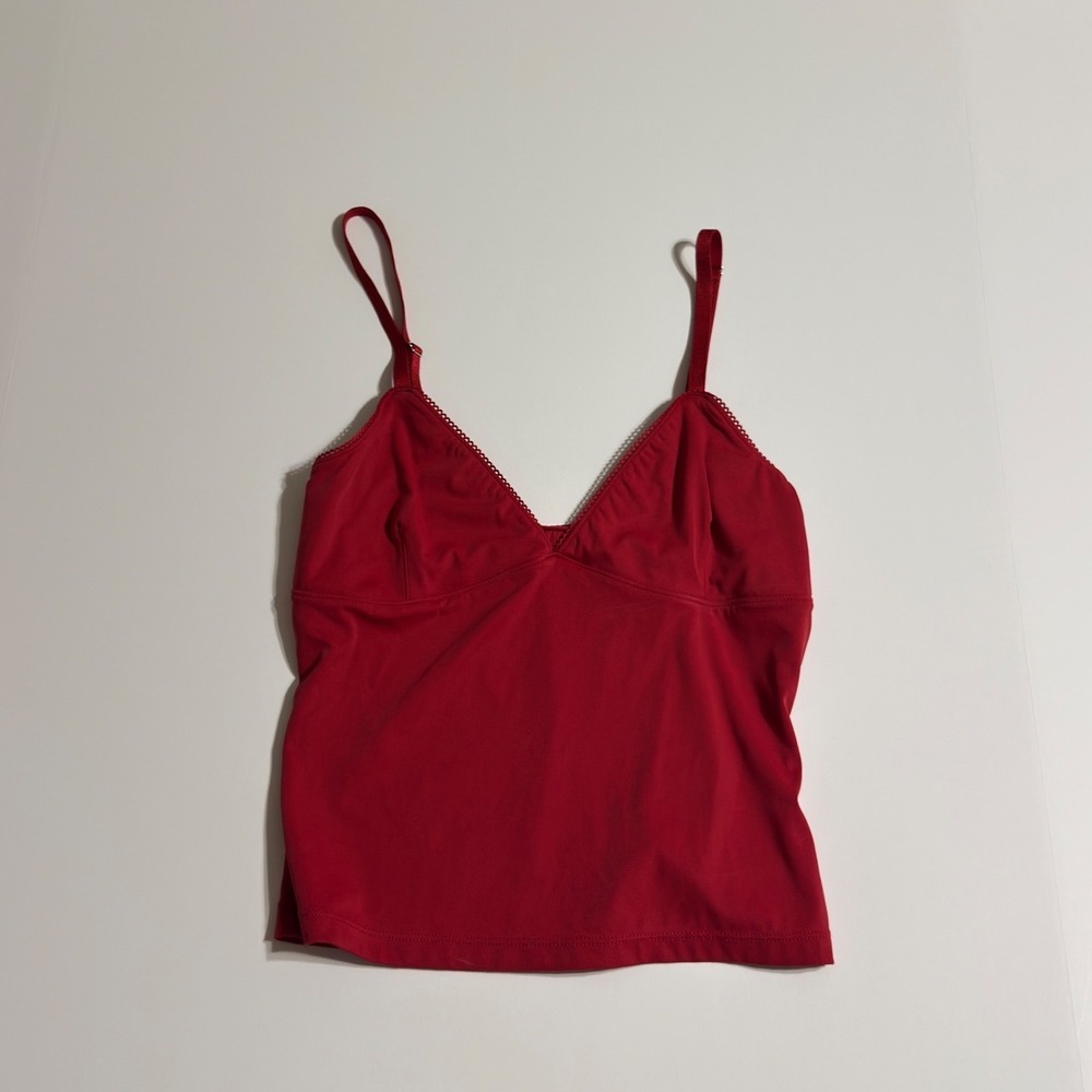 PacSun Est Pac 1980 Red Cami Top V-Neck Picot Trim Small